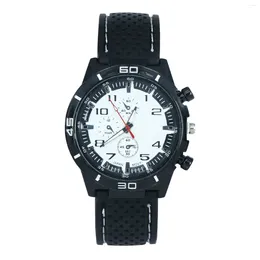 Wristwatches Outdoor Sport Men Watch Multifunction Quartz Military Digital Stitch Watches Fashion Casual Silicone Strap Men'S