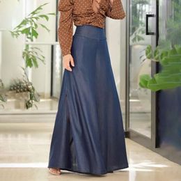 2023 Spring New Retro Blue High Waist Slim Mid Length Dress Street Women Dresses Vintage Women's A-line Denim Skirt