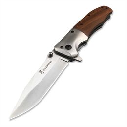 Outdoor DA51 Camping Wood Handle Folding Pocket Knife Tactical Hunting Self-defense EDC Knives