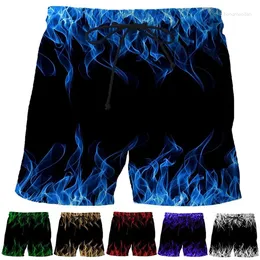 Men's Shorts Fashion Summer Casual Funny 3d Digital Printing Flame Cool Sports Xs-5xl