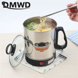 DMWD MultiCooker Electric Skillet portable stainless steel heating cup Noodles milk soup porridge Cooking Pot mini coffee boiler 231229