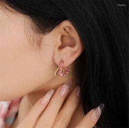 Hoop Earrings Vintage Irregular Heart For Women Cute Dot Enamel Korean Style Jewellery Gift Brincos