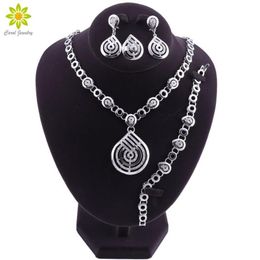 Earrings & Necklace Nigerian Wedding African Beads Water Drop Set For Women Party Dubai Accessories Jewelry249M