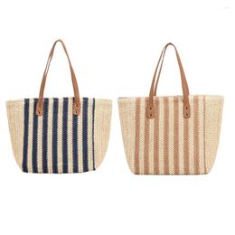 Duffel Bags Straw Woven Underarm Shoulder Women Summer Beach Female Shopper Handbags