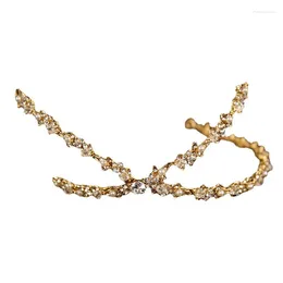 Hair Clips Double Row Cross Headband Luxury Shiny Rhinestone Inlaid For Female NA