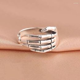 Cluster Rings Vintage Five Finger Claw For Women Men Punk Skeleton Hand Adjustable Ring Hip Hop Party Halloween Jewellery Birthday Gifts