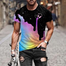 Men's T Shirts 3D Printed T-shirts Mens Clearance Summer Neckline T-shirt Printing Pattern Short Sleeve