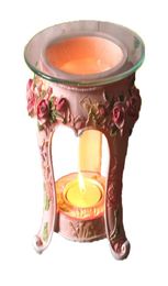 Vintage Candle Holder Roses Aromatherapy Furnace Scented Aroma Essential Oil Burner Home Decoration Incense Burner2500560