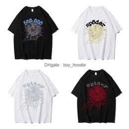 24ss Men T Shirt Pink Young Thug Sp5der 555555 mans Women Quality Foaming Printing Spider Web Pattern Tshirt Fashion Top Tees ya QJEQ