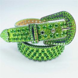 51% OFF Belt Designer New Green explosive glitter diamond inlaid women's with waistband and no trace punk skull head belt