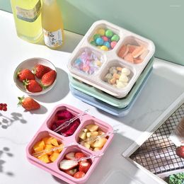 Dinnerware Fresh-keeping Box Stacking Storage Rugged And Durable Wheat Orange Material Lattice Design Bento Green Lunch Beige