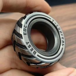 Mechanic Fidget Ratchet Ring EDC Toys Removable Stainless Steel Fingertip Metal Haptic Ring Fidget Toys Stress Toy Spinner Metal 231229