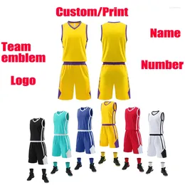 Men's Tracksuits Basketball Jersey Custom Training Suit Sportswear Adult And Kids Clothes Sports Vest Sets