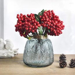 Decorative Flowers 28CM Artificial Dingguo Sweet Fruit Wild Berry Bundle Nordic Wedding Home Pography Flower