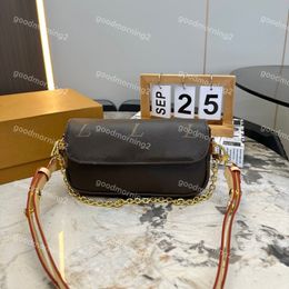 2023 Designer Shoulder Bag Wallet IVY Gold Chain Handbag Classic Retro Small French Stick Bag Old Flower Letter Pattern Original Box Packaging