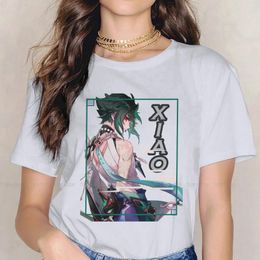 Women's T Shirts Xiao Feminine Clothes Genshin Impact Game Oversized T-shirt Harajuku Vintage Female Blusas
