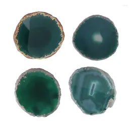 Table Mats Green Stone Crystal Cup Mat For Beverages Glass Agate Coasters Decor Kitchen/Dining Room