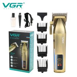 Trimmer VGR New Retro Rechargeable Hair Clipper LCD Digital Display Oil Head Clipper Hair Salon Hair Clipper V688 Trimmer for Women