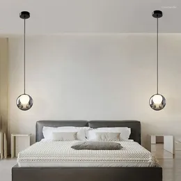 Pendant Lamps Minimalist Nordic Led Pendnat Light Glass Creaitve Hanging Chandeliers Bedside Lamp For Bedroom Dining Room Kitchen Living