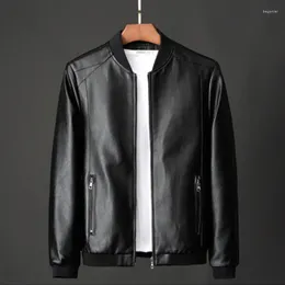Men's Jackets Motorcycle Bomber Leather Jacket 2023 Plus Size Biker PU Baseball Casual