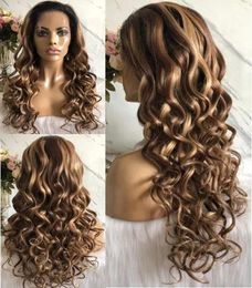 Wigs Lace Front Wigs Loose Wave 10A Omber Highlight Color European Virgin Human Hair Full Lace Wig for Black Woman Fast Express Deliver