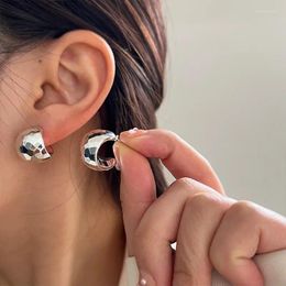 Hoop Earrings Metal Copper Alloy Silver Color C-Shape Geometric Punk Style Women Fashion Jewelry High Quality