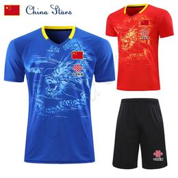 Shirts New Season Flag CHINA Dragon Table Tennis Jersey Sets Men Women Girls ping pong Suits PingPong clothes Kit tennis Shirts