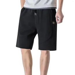 Men's Pants Summer Breathable Sports Shorts Man Basketball Game Soild Loose Slacks For Pockets Thin Beach Ropa Hombre