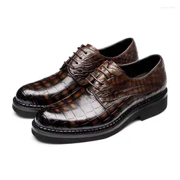 Dress Shoes Gete Crocodile Leather Men 2023 Business Wear-resistant