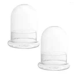 Vases 2 Pcs Moss DIY Glass Dome Display Case Food Containers Landscape Bottle Showcase