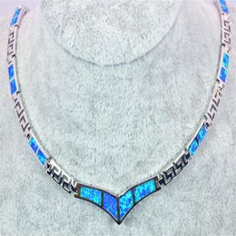 Whole & Retail Fashion Jewelry Fine Blue Fire Opal Stone Necklaces For Women BRC17082701308K