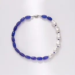 Choker Fashion Classic Imitation Baroque Artificial Pearl Blue Natural Stone Short Necklace
