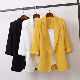 Women's Suits Loose White Female Coats And Jackets Blazers Outerwear Yellow Clothing Jacket Dress Long Over 2023 Arrivals In Sale
