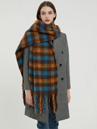 Imitation Cashmere Women Scarf Winter Vintage Plaid Scarve Pashmina Foulard Bufandas Invierno Mujer Wrap Shawl 231229