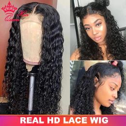 Wigs Invisible HD Lace Frontal Wigs 250% 13X6 Lace Front Wigs Water Wave HD Lace Closure Curly Wig Full Lace Human Raw Hair Wig For Wom