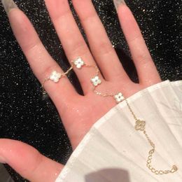 Designer Jewelry Luxury Bracelet Link Chain Vanca Kaleidoscope 18k Gold Van Clover Bracelet with Sparkling Crystals and Diamonds Perfect Gift for Women Girls V3NM