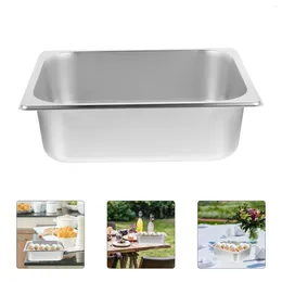 Dinnerware Sets Stainless Steel Serving Basin Buffet Plate Pan For Container Fruit Tray Foods Holder Server Dish