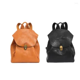 Waist Bags Large Travel Laptop Bag Student Leisure Backpack Retro Flip Women's Leather Shoulder