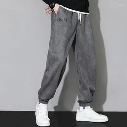Men's Pants Suede For Spring And Autumn 2023 Trendy Brand Loose Sports Leggings Versatile Casual