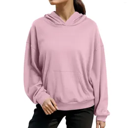 Women's Hoodies Female Vintage Casual Loose Solid Colour Y2k Korean Fashion Streetwear Long Sleeve Sweatshirts With Pocket Ropa De Mujer