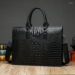 Briefcases Men's Bags Shoulder Handbags Crocodile Pattern Hand File Business Work 14 Computer Bag