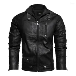 Motorcycle Apparel Autumn And Winter Vintage Leather Jacket Trend High Quality Brand Men's PU Coat Nostalgic Style