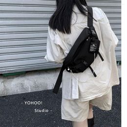 Waist Bags Original Chaokusa Pure Black Versatile Chest Bag Crossbody Japanese Nylon Canvas Small For Men And Women
