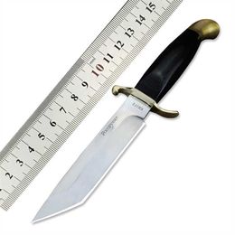 Russian Outdoor Ebony Handle Tactical Fixed Blade Knife EDC Camping Hunting Knives with Sheath