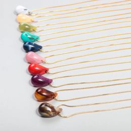 Pendant Necklaces FishSheep Vintage Acrylic Gold Color Long Drop Necklace For Women Elegant Thick Teardrop Fashion Jewelry Gifts