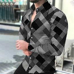 Men's Casual Shirts T-shirt Shirt Daily Band Collar Button Down Dress Up Fitness Long Sleeve Mens Muscle Printed Comfy