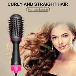 Dryers 1000W Hair Dryer Hot Air Brush Styler and Volumizer Hair Straightener Curler Comb Roller Electric Ion Blow Dryer Brush