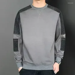 Men's Hoodies Sweatshirts For Man Spliced Top Pullover Clothing Hoodieless No Logo Round Neck T-shirt Crewneck In Welcome Deal