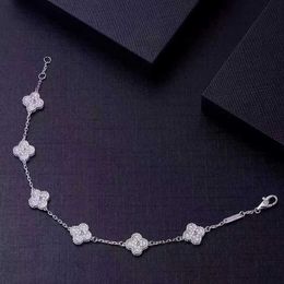 Link Designer Bracelet Jewelry Luxury Chain VanCa Kaleidoscope 18k Gold Van Clover Bracelet with Sparkling Crystals and Diamonds Perfect Gift for Women Girls NCJW