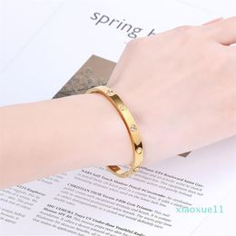 Classic Design Gold Silver Rose Colours Bracelets Titanium Steel Diamond Bracelet for Women's Men's LOVE Bangle with Scre277V